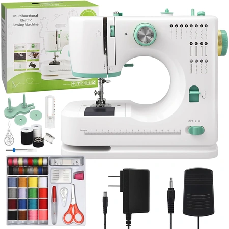 mini sewing machine for beginners with 32 pcs threads kit.webp